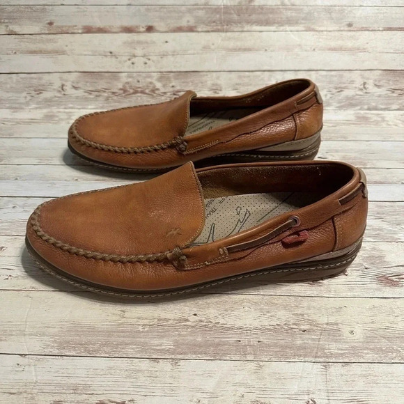 Flucos Leather Slip On Shoes Men’s size 45 EU 12 US Brown Loafers - Picture 5 of 7